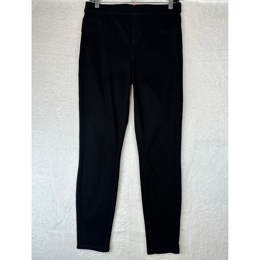 Spanx Jean-ish Leggings Womens M Black Pull On Stretch Twill Slim Fit